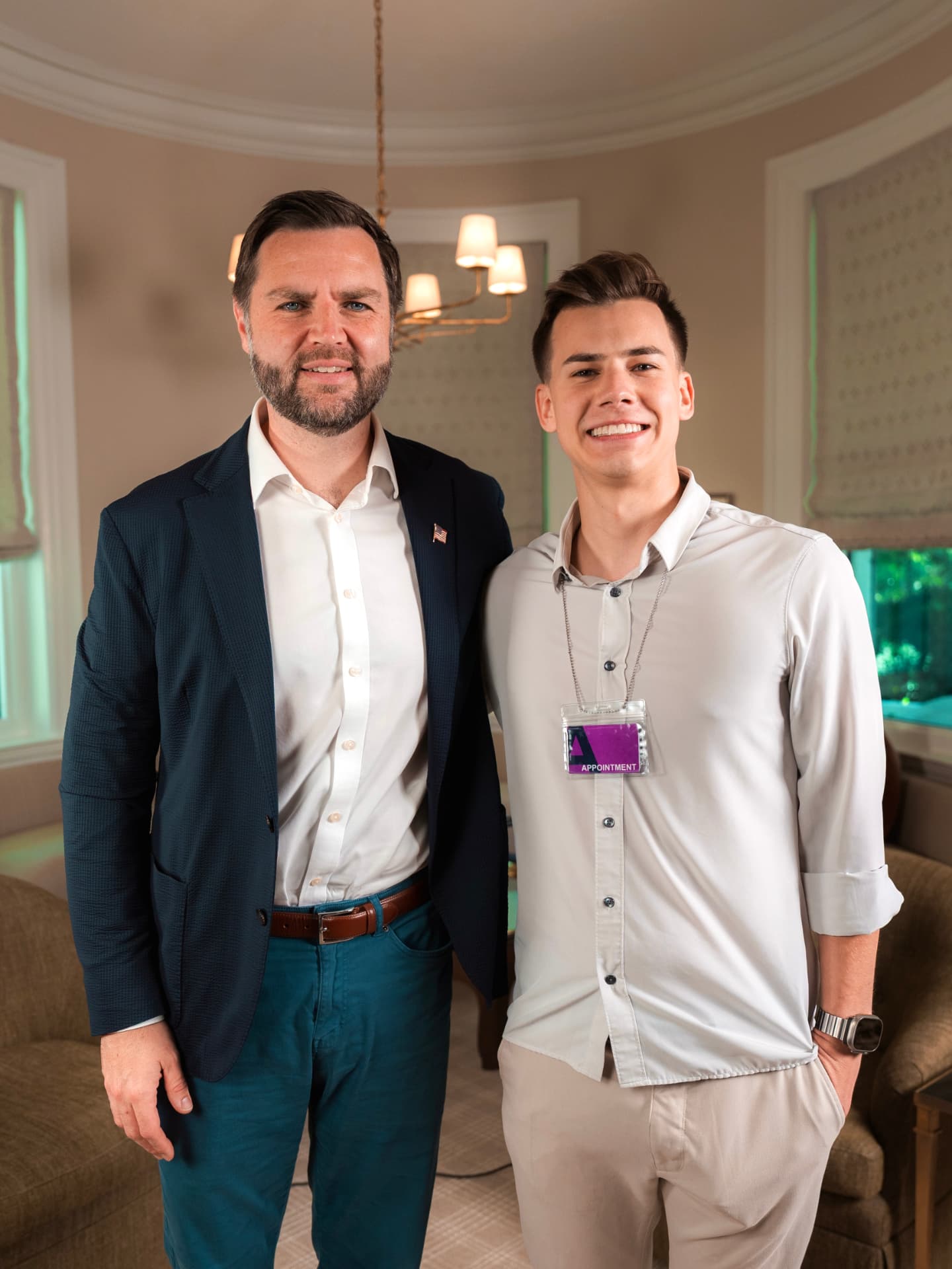 Isaac Cook with JD Vance